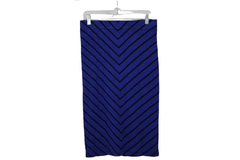 APT.9 Blue Chevron Skirt | M wool skirt sturdy