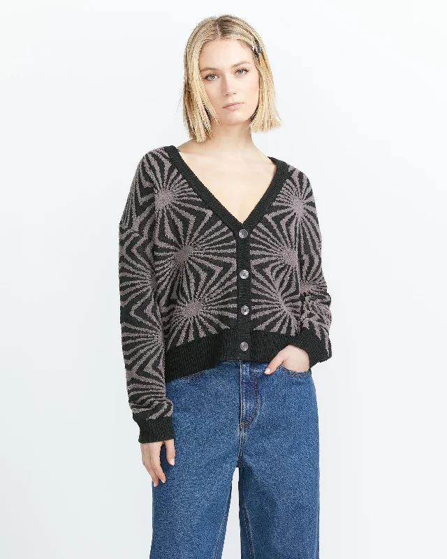 El Soltaria Cardigan - Dark Grey Rayon Fabric Velvet Fabric Corduroy Fabric