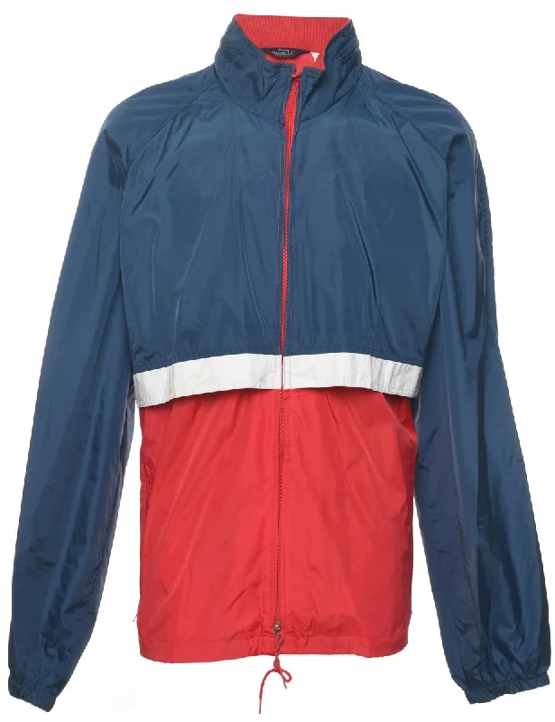 Woolrich Navy & Red Nylon Jacket - XL Anorak Shell Jacket Lightweight Jacket