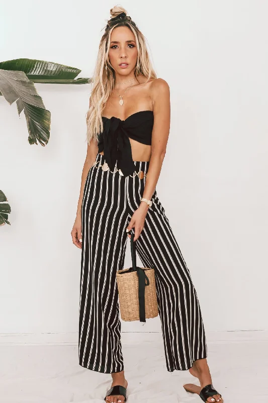 Striped Culotte Pants Trendy Palazzo Pants