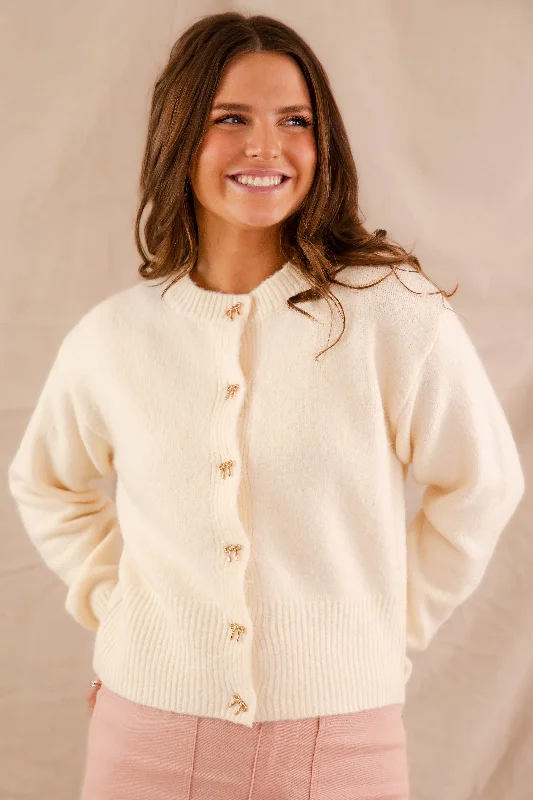 Totally Smitten Cardigan-Cream Front Pockets Side Pockets Patch Pockets