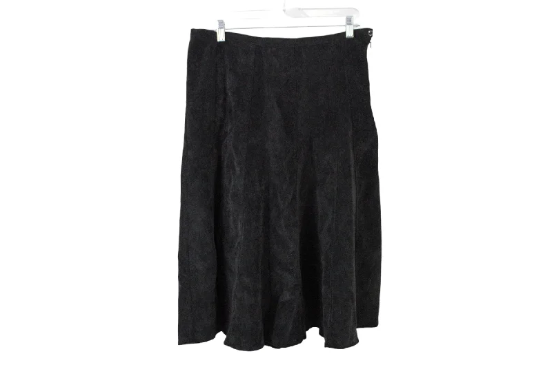 Christopher & Banks Black Corduroy Skirt | 10 ribbed skirt waist