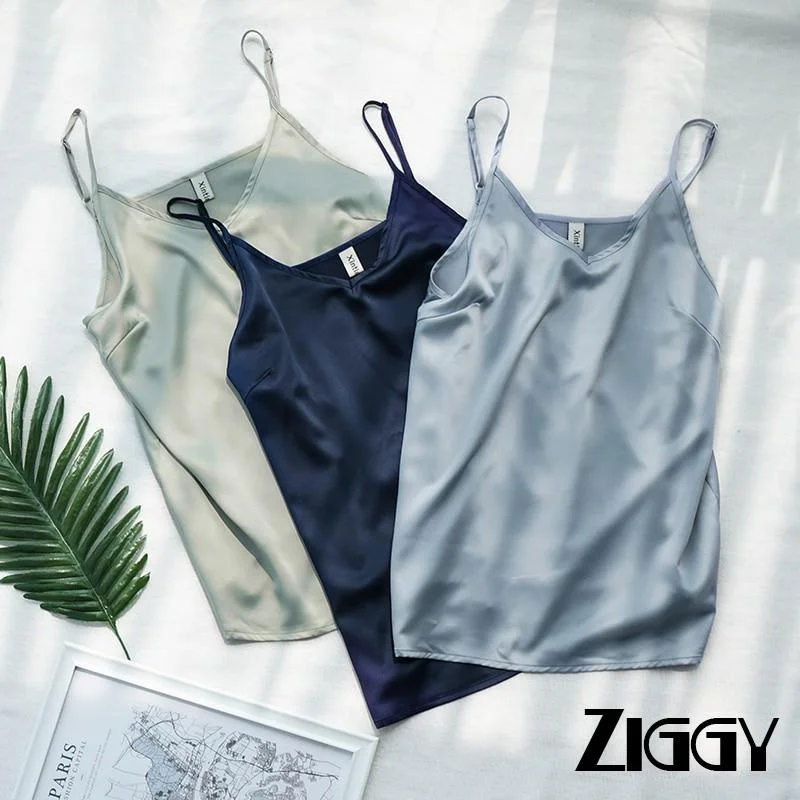 Spaghetti Strap V Neck Tank Ziggy Tops peekaboo tank top