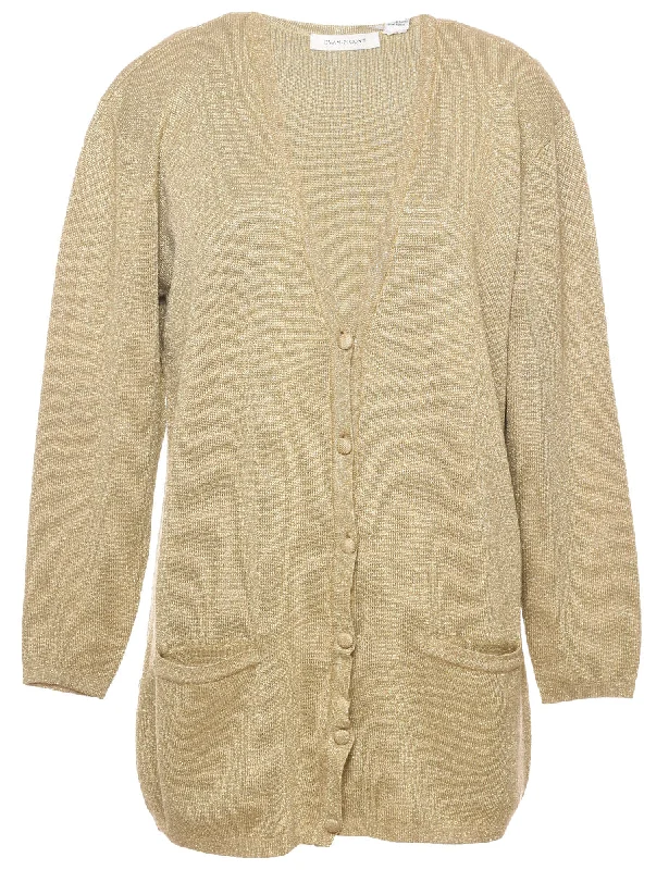 Evan Picone Cardigan - M Denim Fabric Leather Fabric Suede Fabric