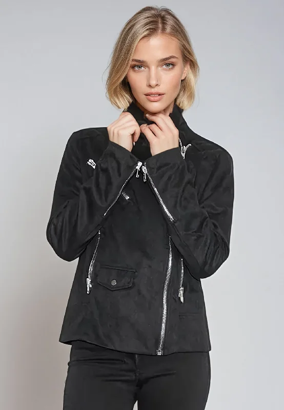 JADE BIKER JACKET JET BLACK Rayon Jacket Velvet Jacket Corduroy Jacket
