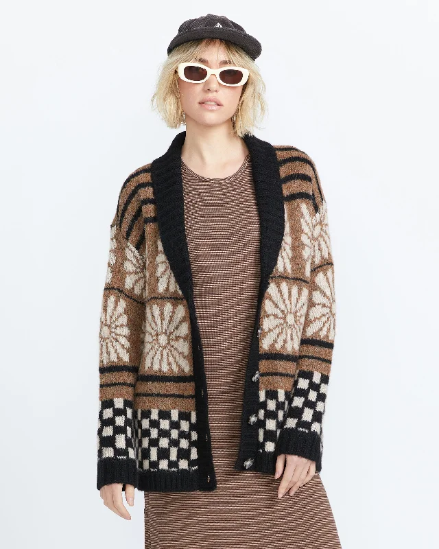 Rent Free Cardigan - Vintage Brown Faux Fur Fabric Real Fur Fabric Shearling Fabric