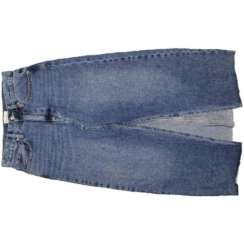 Driftwood Womens Raw Hem Denim Midi Skirt denim skirt stylish