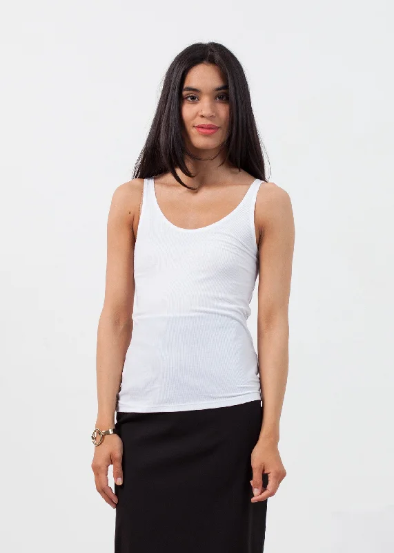 Feather Ribbed Tank chic tank top