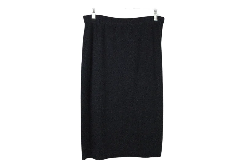 Karen Lessly Black Knit Skirt | Petite S tiered skirt playful