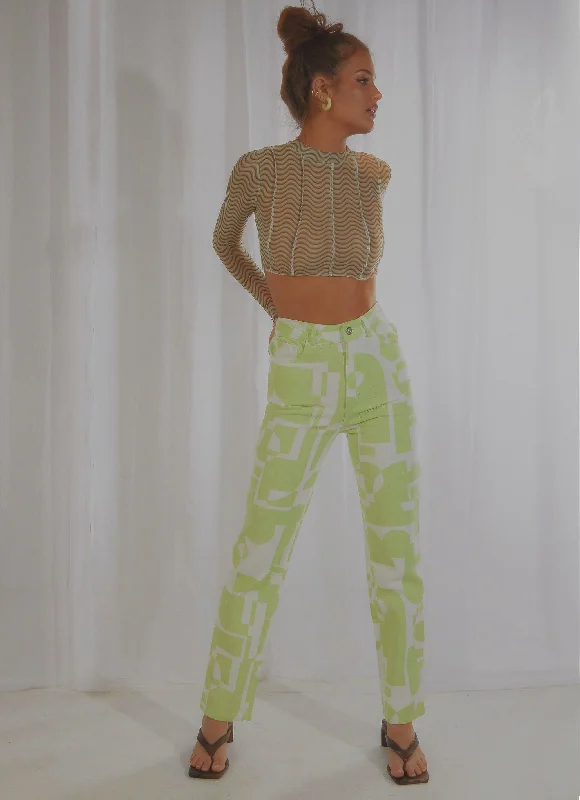 Electric Avenue Pants - Lime Comfy Athletic Pants