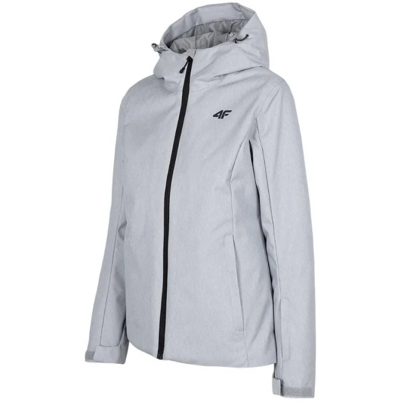4F Womens Ski Jacket - Cool Light Gray Melange Jersey Jacket Tulle Jacket Batik Jacket