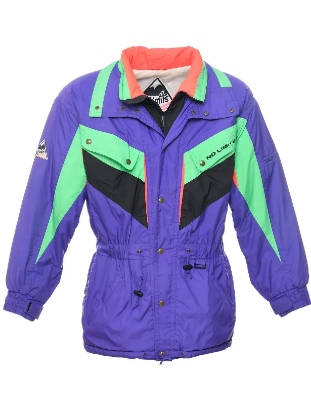 Zip Front Ski Jacket - M Tiered Jacket Buttoned Jacket Zippered Jacket