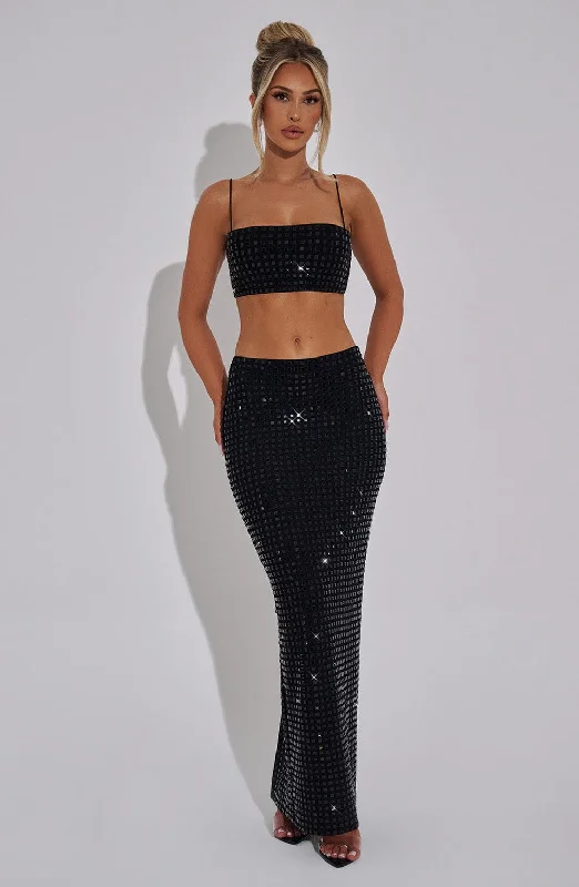 Dimity Maxi Skirt - Black pencil skirt chic