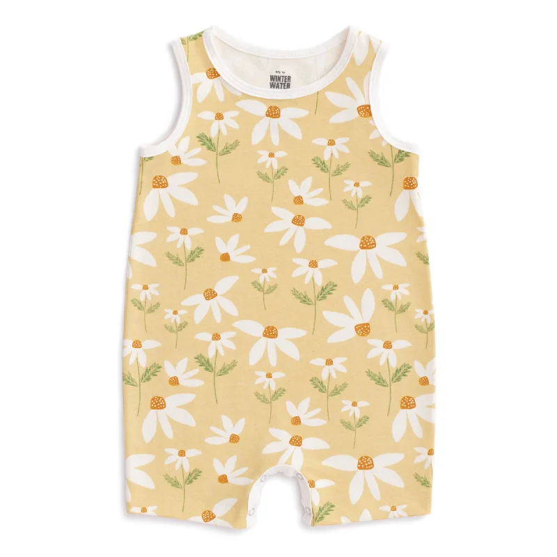 Tank Top Romper - Daisies Yellow seamless tank top