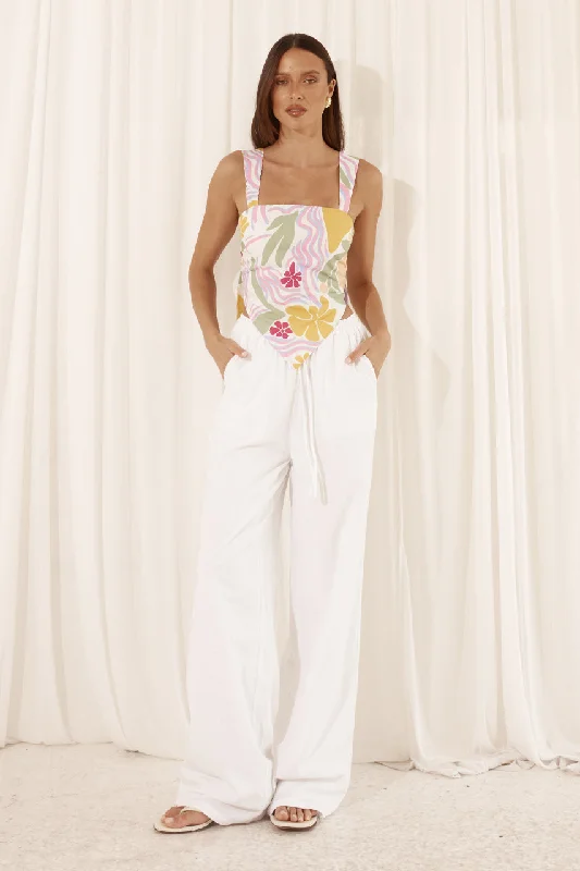 SOLARA PANT - WHITE Comfortable Denim Trousers