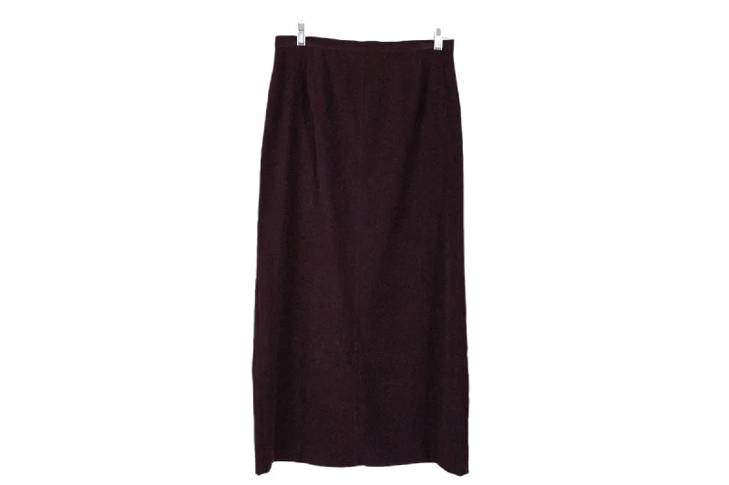 Norton McNaughton Burgundy Suede Finish Skirt | 10 chiffon skirt delicate