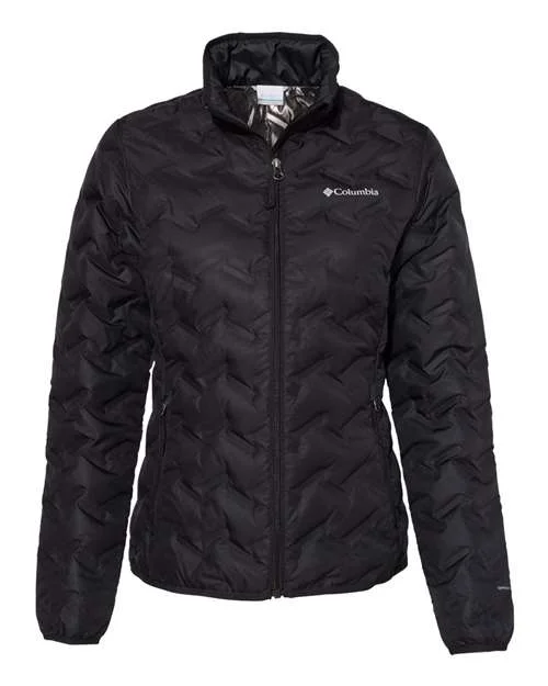 Womens Delta Ridge Down Jacket Front Pockets Side Pockets Patch Pockets