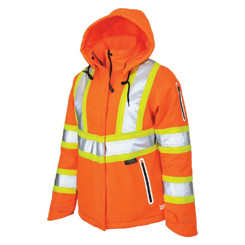 Tough Duck Women's Hi Vis Insulated Flex Safety Work Jacket SJ41 - ORANGE Striped Jacket Polka Dot Jacket Floral Jacket Tough Duck Women's Hi Vis Insulated Flex Safety Work Jacket SJ41 - ORANGE Striped Jacket Polka Dot Jacket Floral Jacket