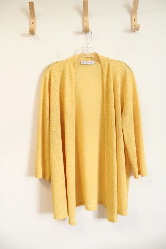 Kasper Lightweight Yellow Cardigan | M Elegant Classic Vintage