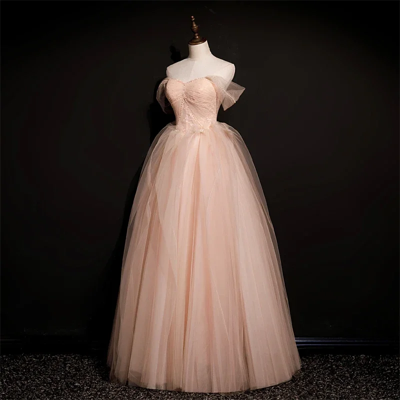 Pink Tulle Princess Beaded And Lace Long Formal prom Dress, Pink Party Dress Evening Dress    cg21801 Tunics Stylish elegant