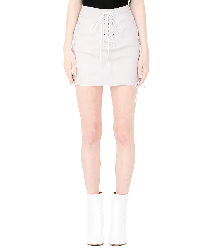 Grey Mini Skirt flowy skirt hem