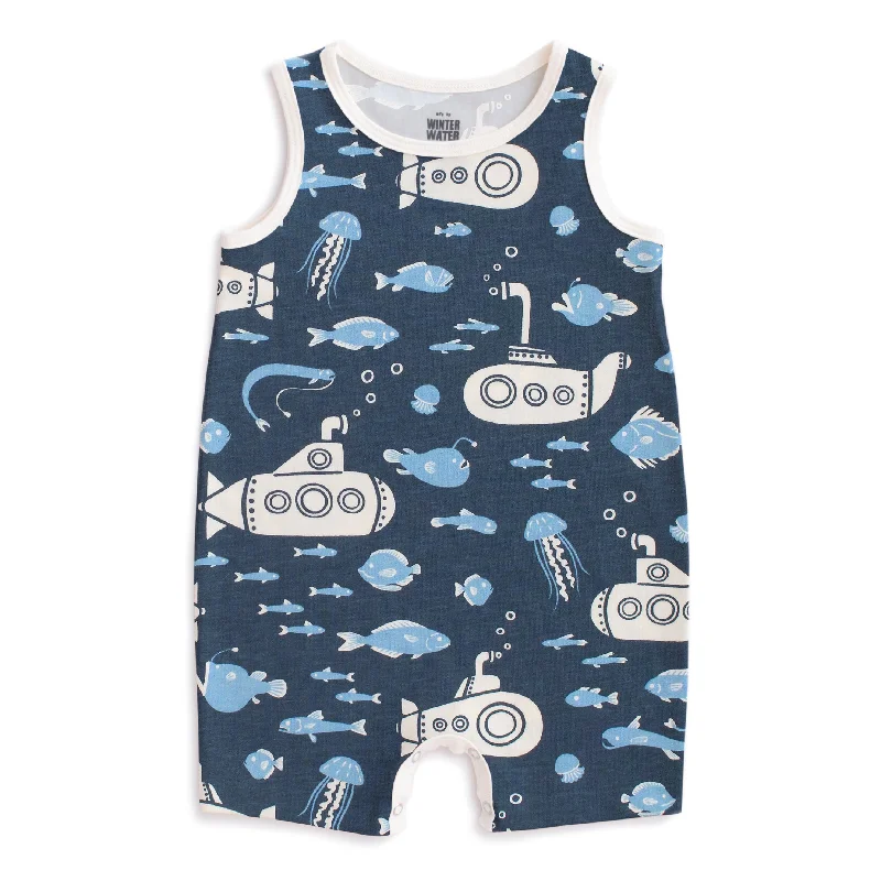 Tank Top Romper - Submarines Navy & Blue graphic tank top