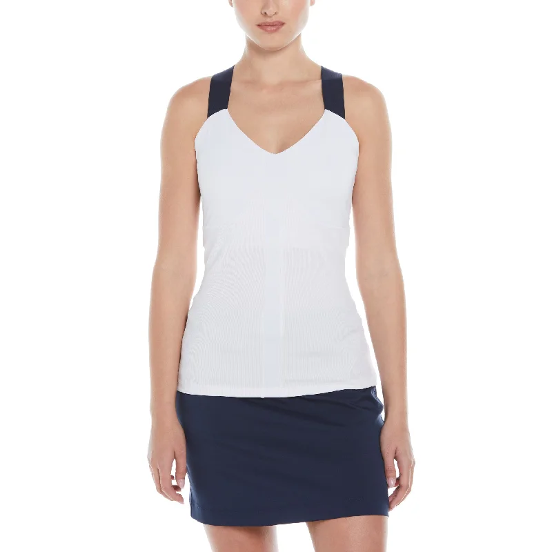 Rib Cris-Cross Tank cherry red tank