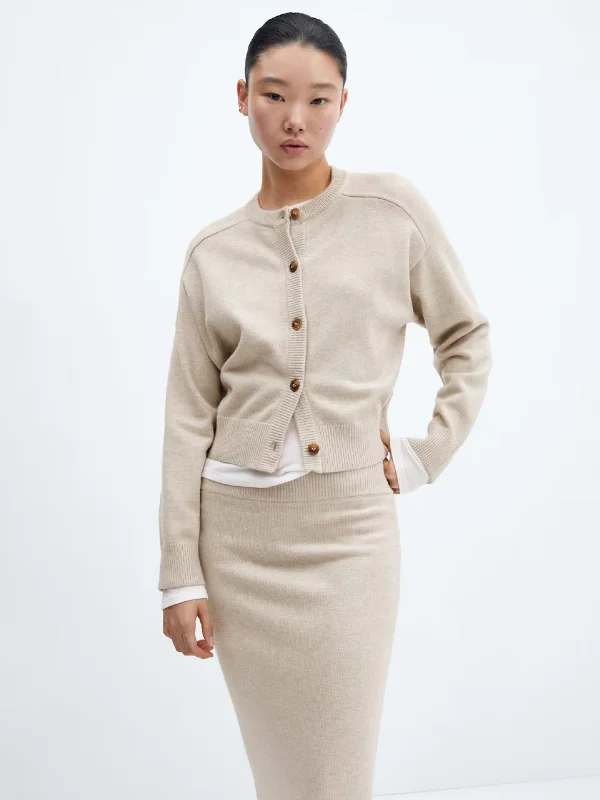 Decorative seams cardigan Transparent Opaque Sheer