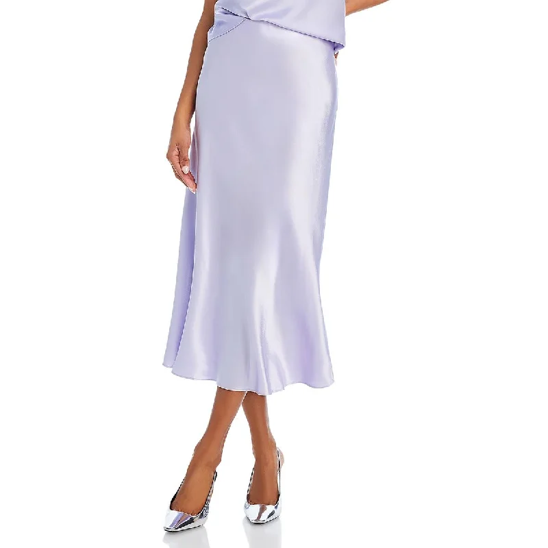 Rails Womens Anya Satin A-Line Midi Skirt wrap skirt elegant