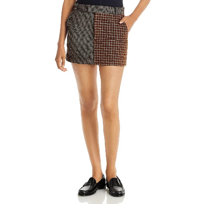 Rails Womens Wool Blend Houndstooth Mini Skirt lace skirt elegant