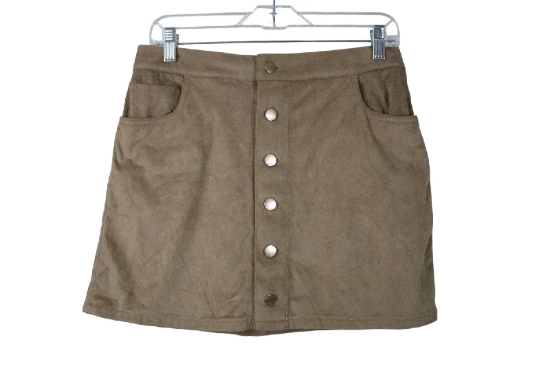 Express Tan Suede Finish Skirts | 4 chiffon skirt airy
