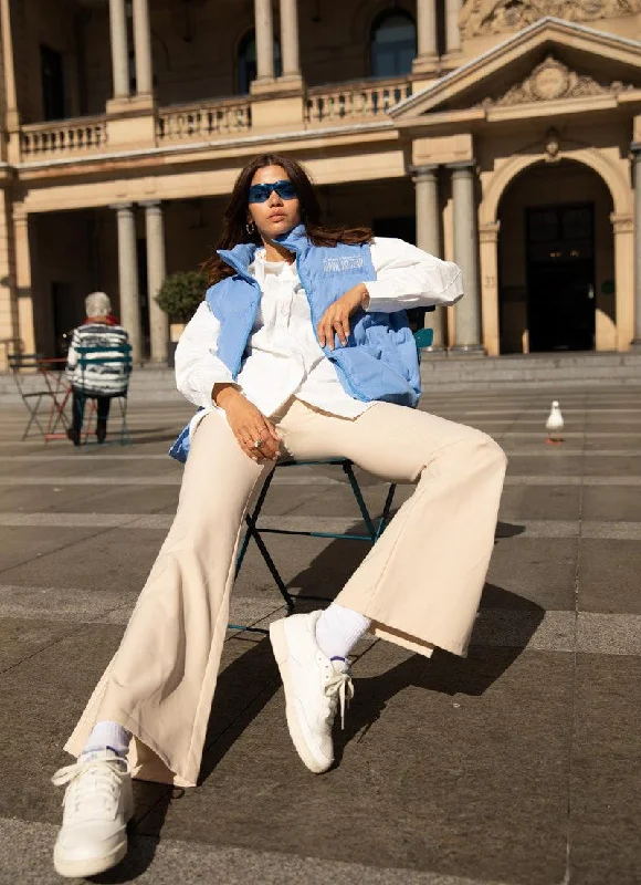 Ice Glider Pants - Beige High-Waist Trousers
