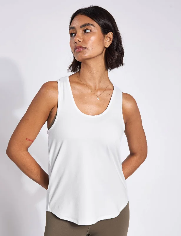 ReSet Relaxed Tank - White lightweight tank top