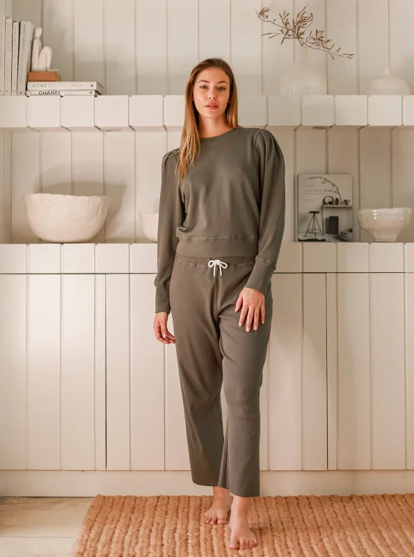 Romeo Ribbed Crop Pant Cozy Fitted Pants