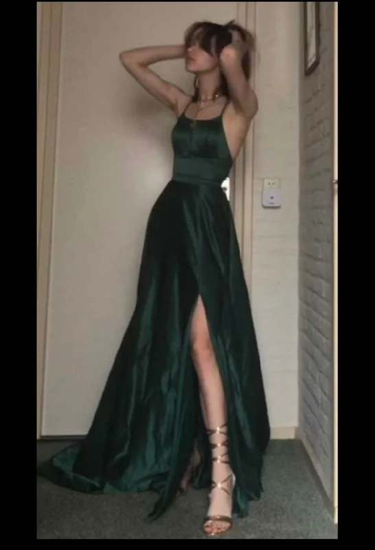 Dark Green Long Prom Dresses, Formal Graduation Party Dress   cg24992 Tunics Hiking breathable