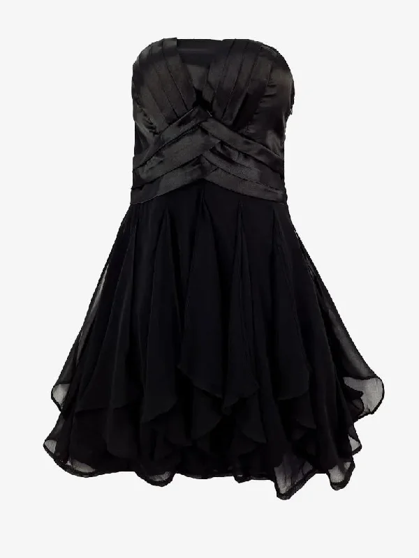 Assorted Brands Chic Ruffle Strapless Party Dress Size 10 Tunics Silk luxurious