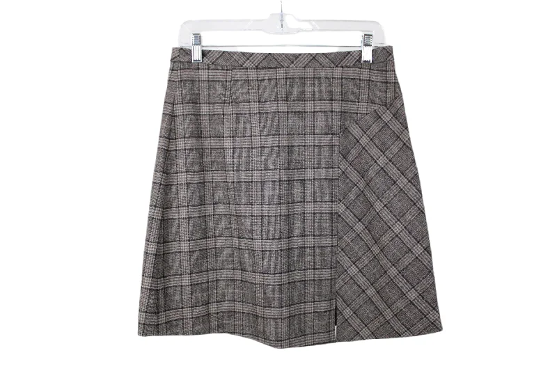 Banana Republic Brown Plaid Wool Mini Skirt | 6 denim skirt stylish