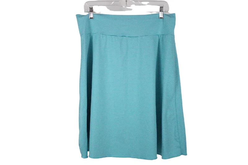 Tranquility Blue Striped Skirt | L silk skirt elegant