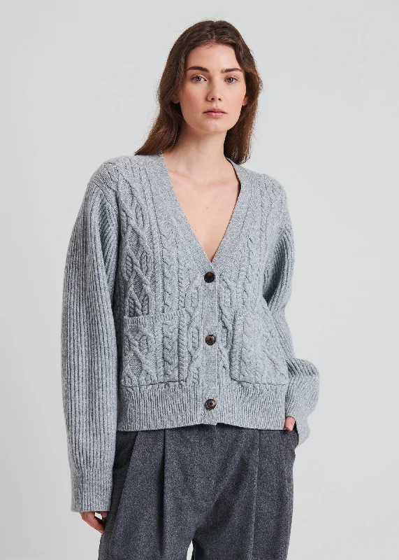 Wool Blend Cable Cardigan Cashmere Blend Cotton Blend Poly Blend