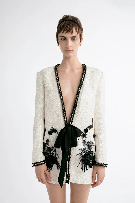 Jacket with lace details Wool Fabric Cashmere Fabric Tweed Fabric