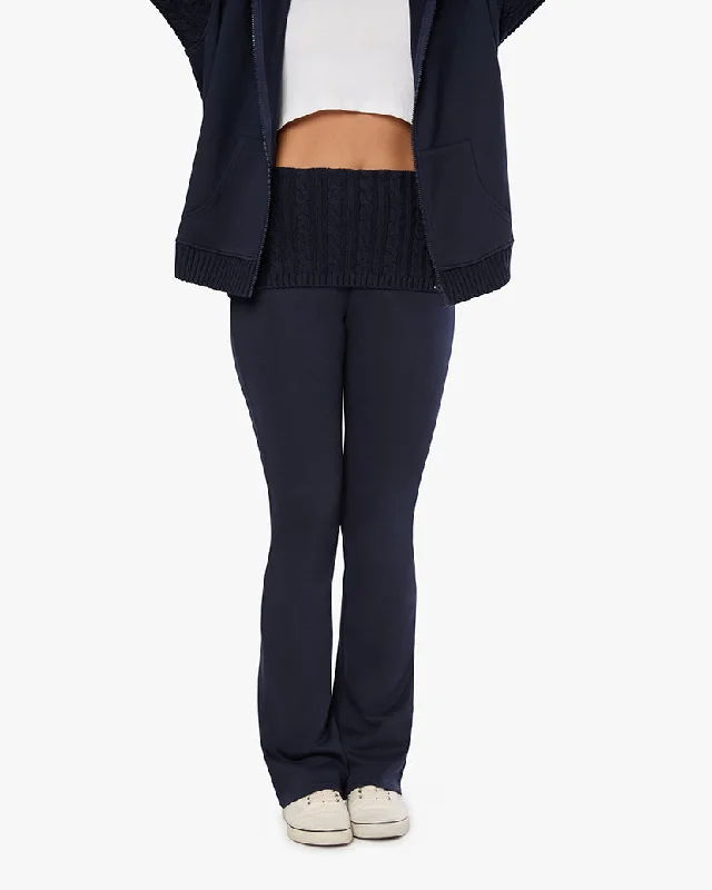 Cable Knit Roll Over Pant High-Waist Jogger Pants