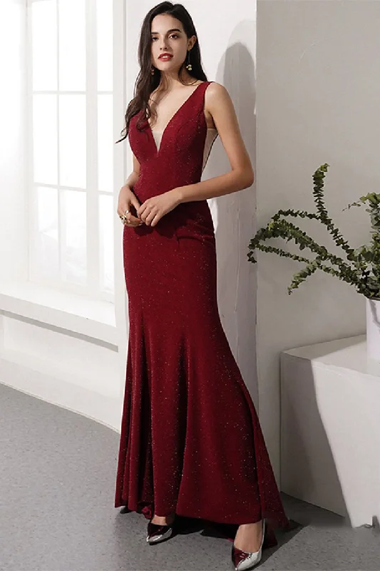 Burgundy Prom Dresses Halter Cris Cross Mermaid Evening Party Dresses Tunics Cozy soft Burgundy Prom Dresses Halter Cris Cross Mermaid Evening Party Dresses Tunics Cozy soft