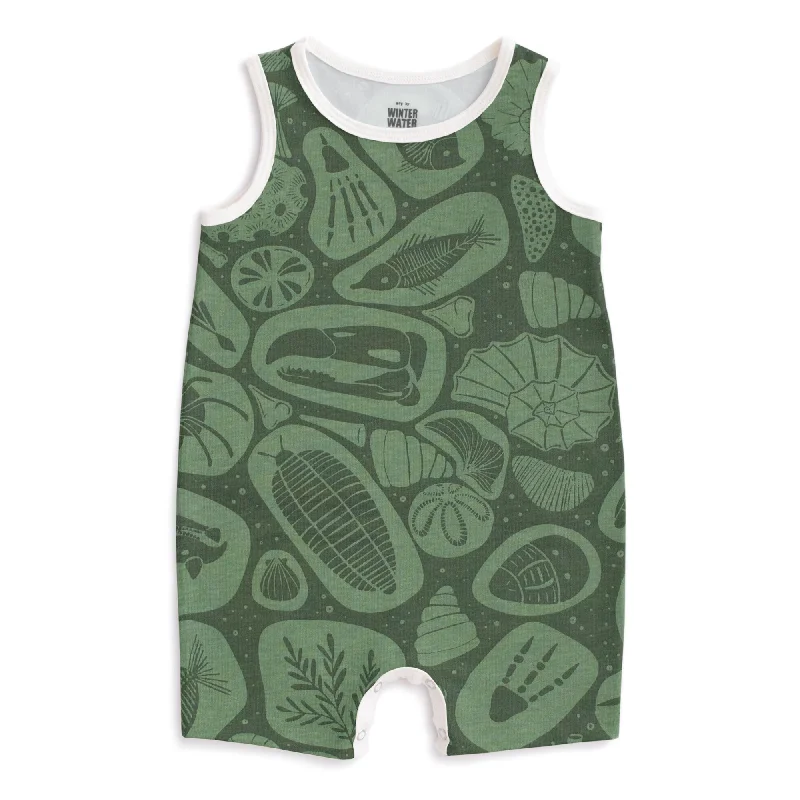Tank Top Romper - Fossils Green sage tank top