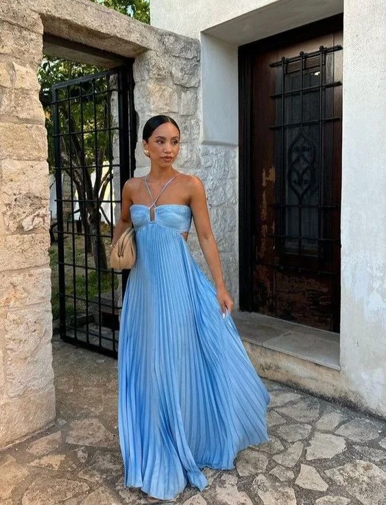 Elegant Engagement Dress Wedding Party Dresses Special Occasion Dress Halter Pleated Floor Length Prom Dress cg25162 Tunics Corduroy durable Elegant Engagement Dress Wedding Party Dresses Special Occasion Dress Halter Pleated Floor Length Prom Dress cg25162 Tunics Corduroy durable