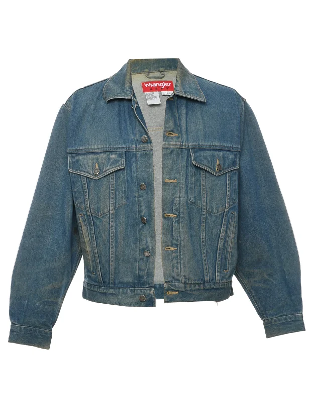 Wrangler Denim Jacket - S Front Pockets Side Pockets Patch Pockets