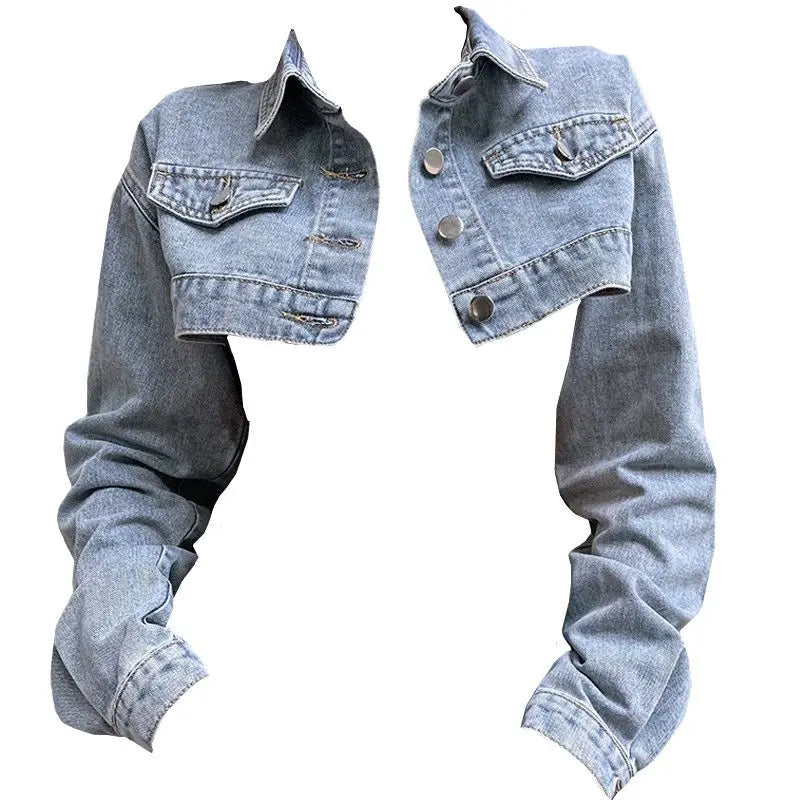 Long Sleeve Crop Denim Jacket Denim Jacket Leather Jacket Suede Jacket