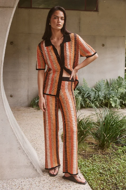 AIMEE PANT - ORANGE MULTI Elegant Dress Pants