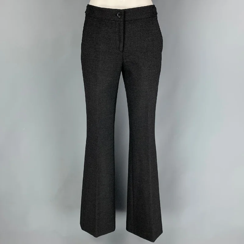 BURBERRY LONDON Size 4 Charcoal Polyester Blend Flared Dress Pants Classic Bootcut Trousers