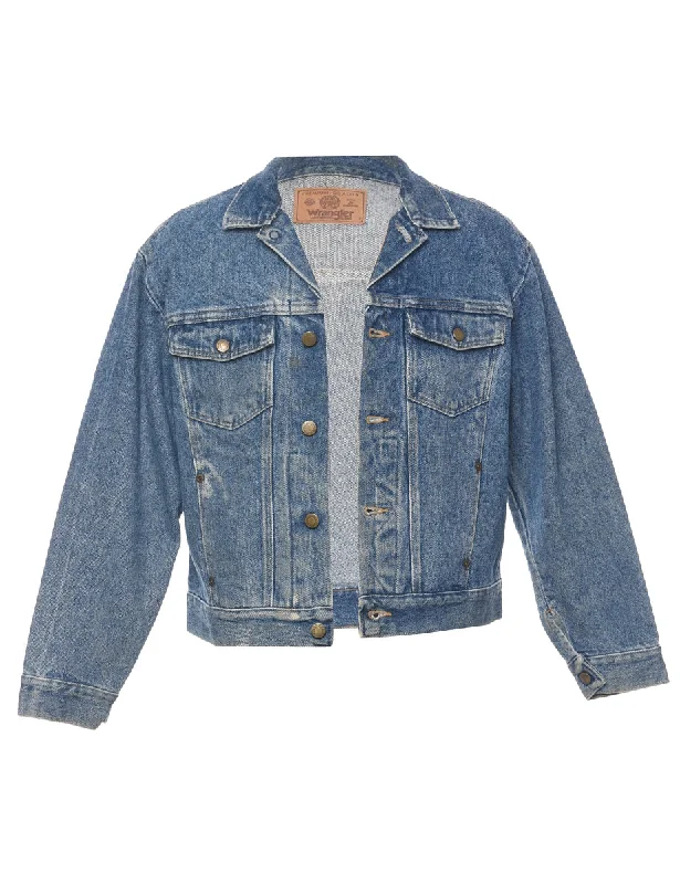 Wrangler Medium Wash Denim Jacket - M Cotton Jacket Linen Jacket Terry Jacket