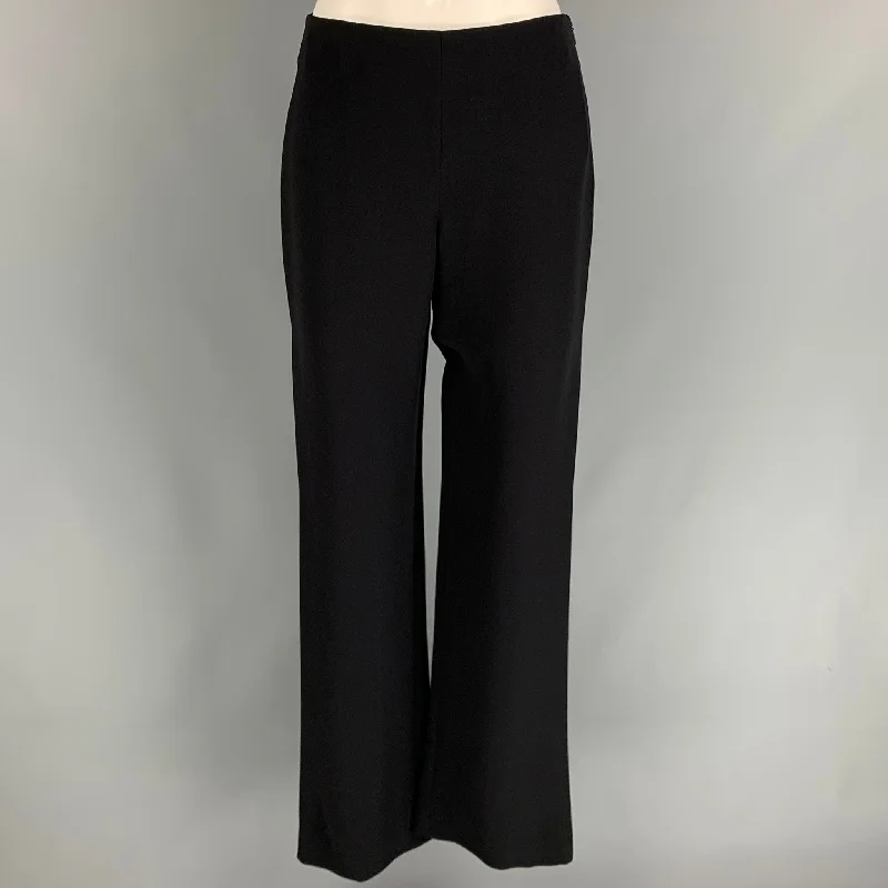 GIORGIO ARMANI Size 0 Black Silk Wide Leg Dress Pants Soft Stretch Pants